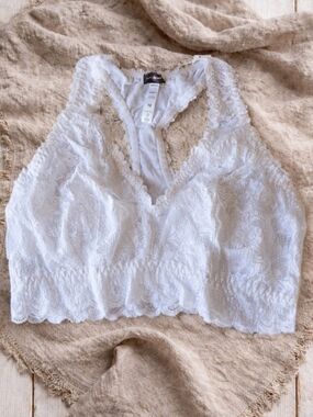 Cosabella Never Say Never Racie Racer back In White Lace NWT 1XL